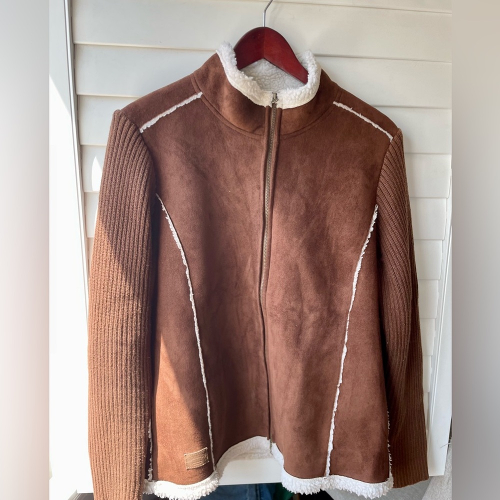 Cozy Brown Teddy Jacket with Shearling Lining